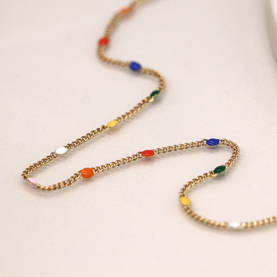 4369 - Golden & Multi Colour Necklace