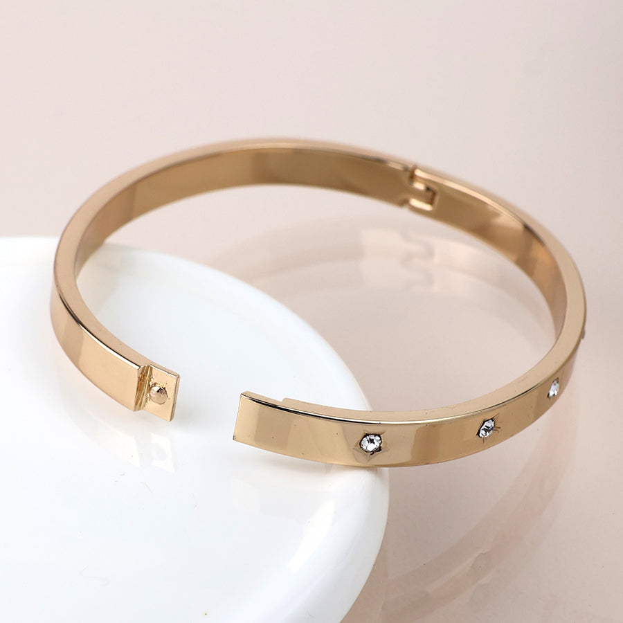 4602 - Crystal Star Hinged Bangle