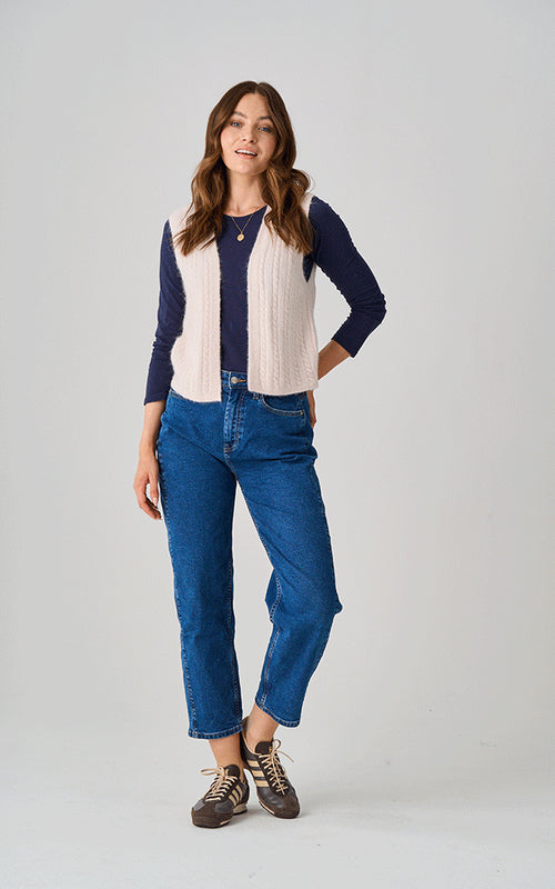 Whatley Alpaca Knit Waistcoat - Chocolate