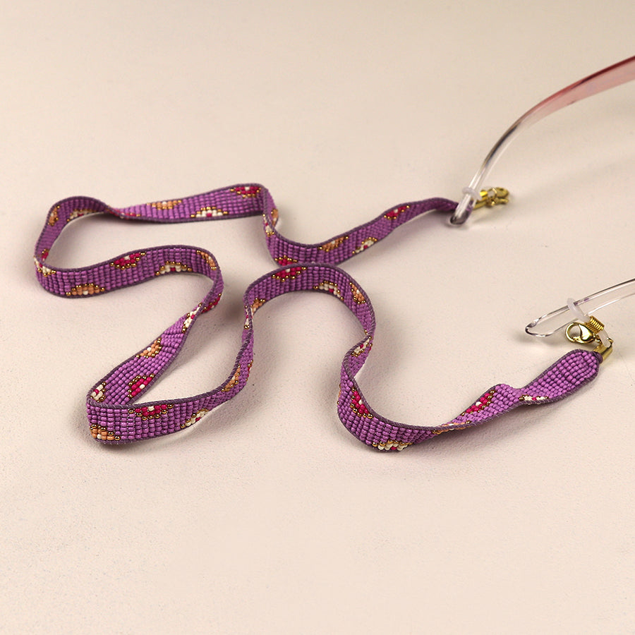 Purple Beaded Glasses Chain