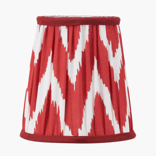 Kamilah, Red Wide Chevron Pleated Shade - 14cm