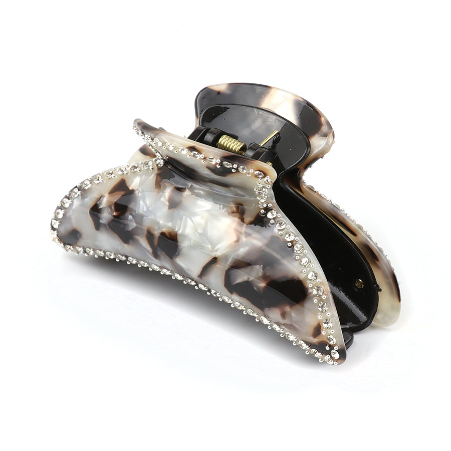 Maya, Grey Terrazzo & Crystal Claw Clip