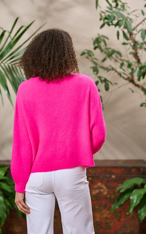 Bettina Short - Pink Fluorescent, Alpaca Jumper