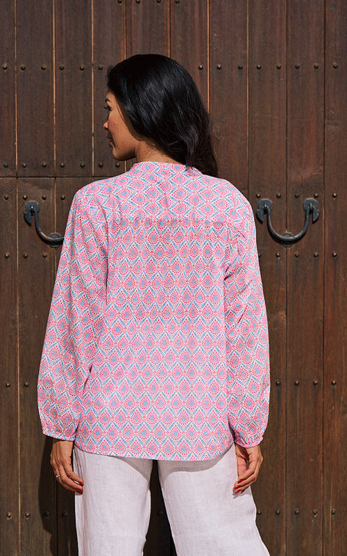 Bergerac Blouse - Pink/Blue