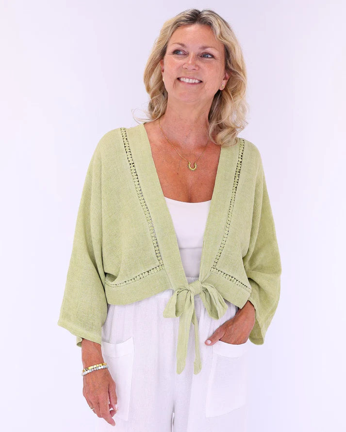 Tie Front Jacket Pistachio