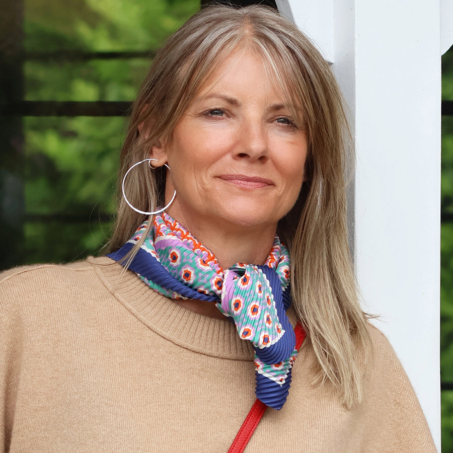 Blue Poppy Crinkle Neckerchief