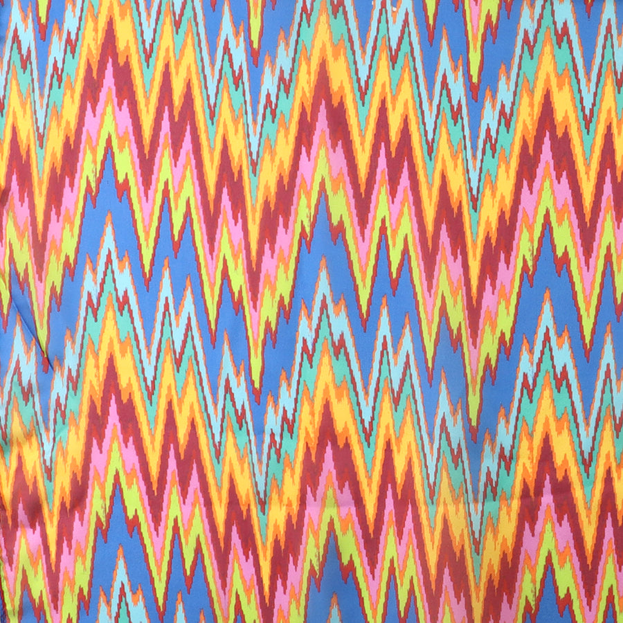 Red & Blue Mix Silky Print Scarf