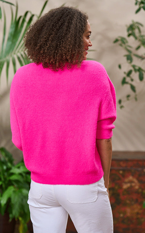 Valentina - Pink Fluorescent, Alpaca Jumper