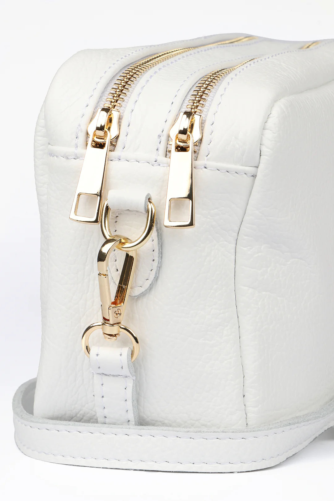 Naomi Italian Leather Crossbody Bag - White
