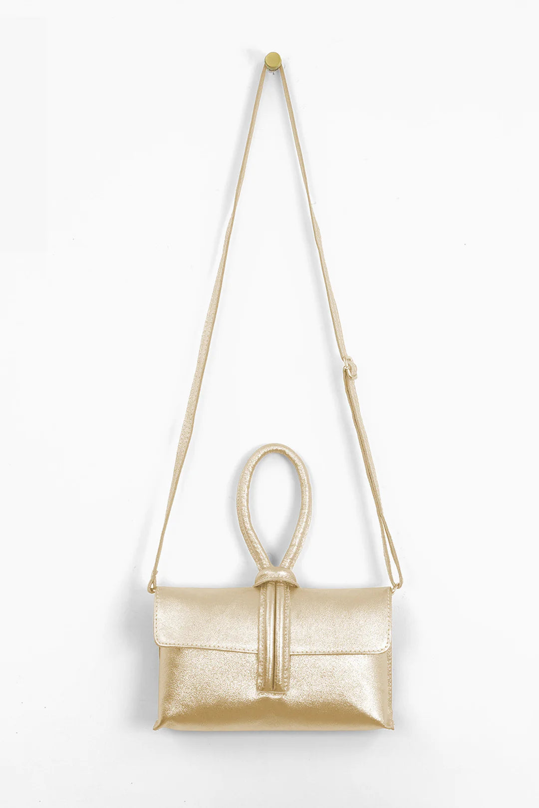 Trixie Italian Leather Bag - Metallic Gold