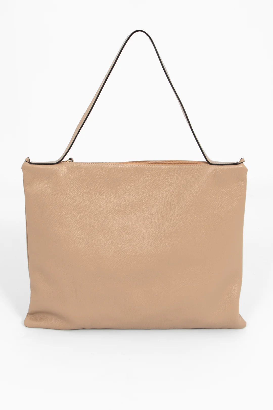 Dulce Italian Leather Tote Bag - Taupe