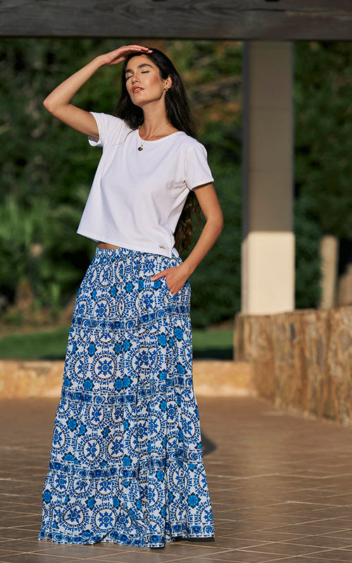 Venezia Maxi Skirt - Blue