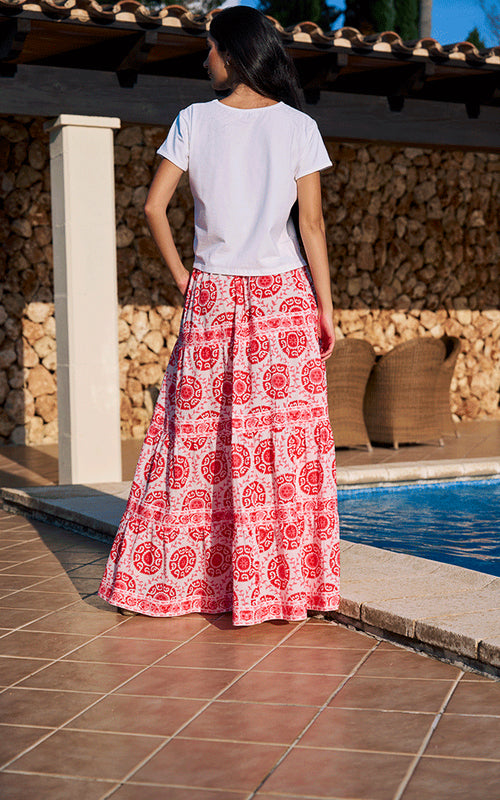 Venezia Maxi Skirt - Red
