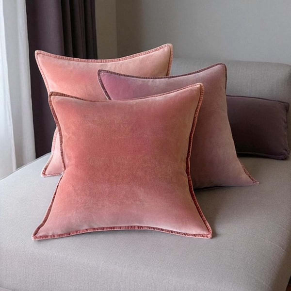Dusky Pink, Stonewashed Velvet Cushion