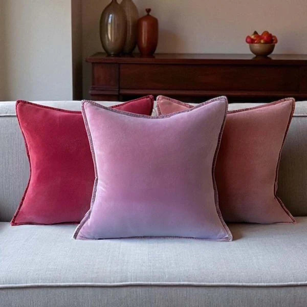Brick Red, Stonewashed Velvet Cushion