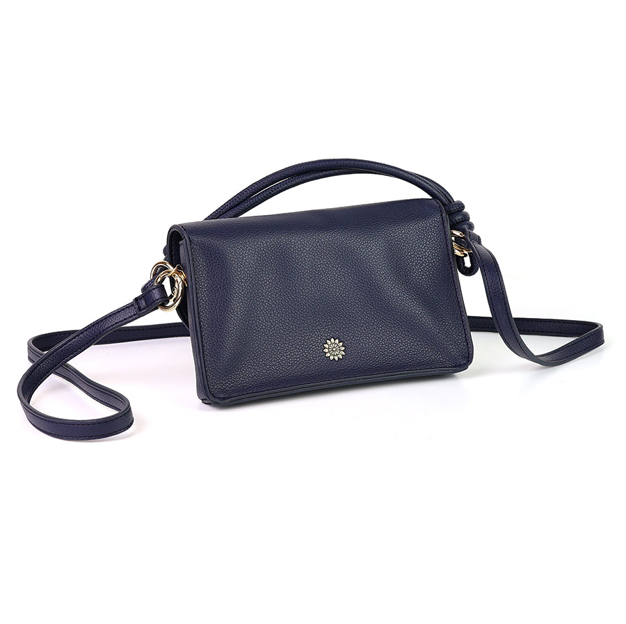 Navy Vegan Leather Mini Bag
