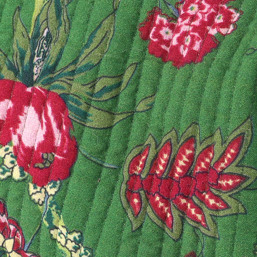 Lara, Green Floral Large Make-up Bag