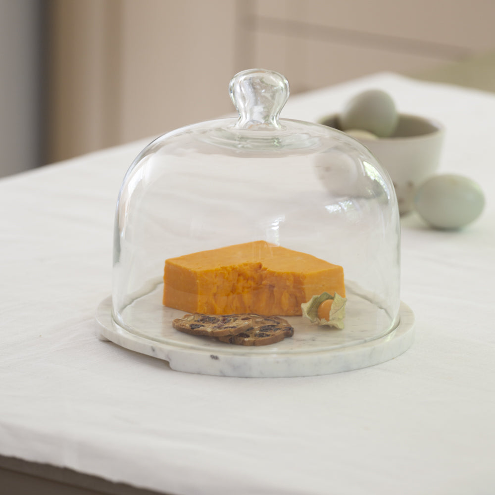 Glass Cloche with Marble Base - Small