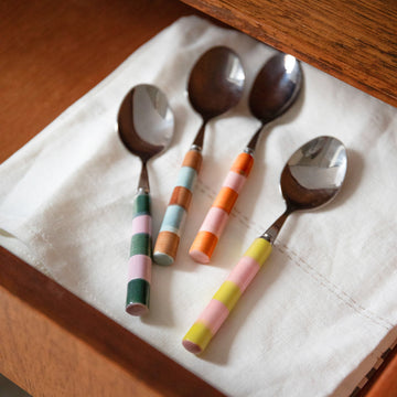 Set of 4 Multi Stripe Teaspoons
