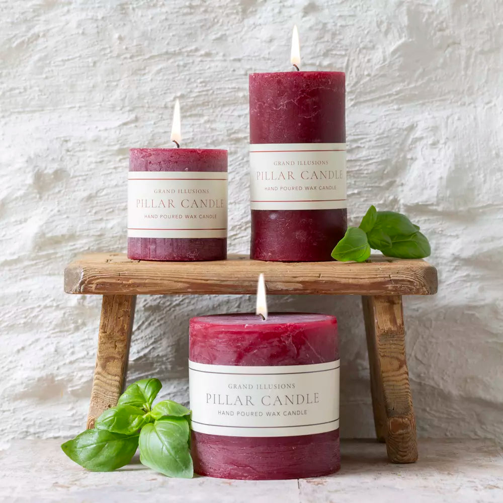 Rustic Pillar Candle, Plum