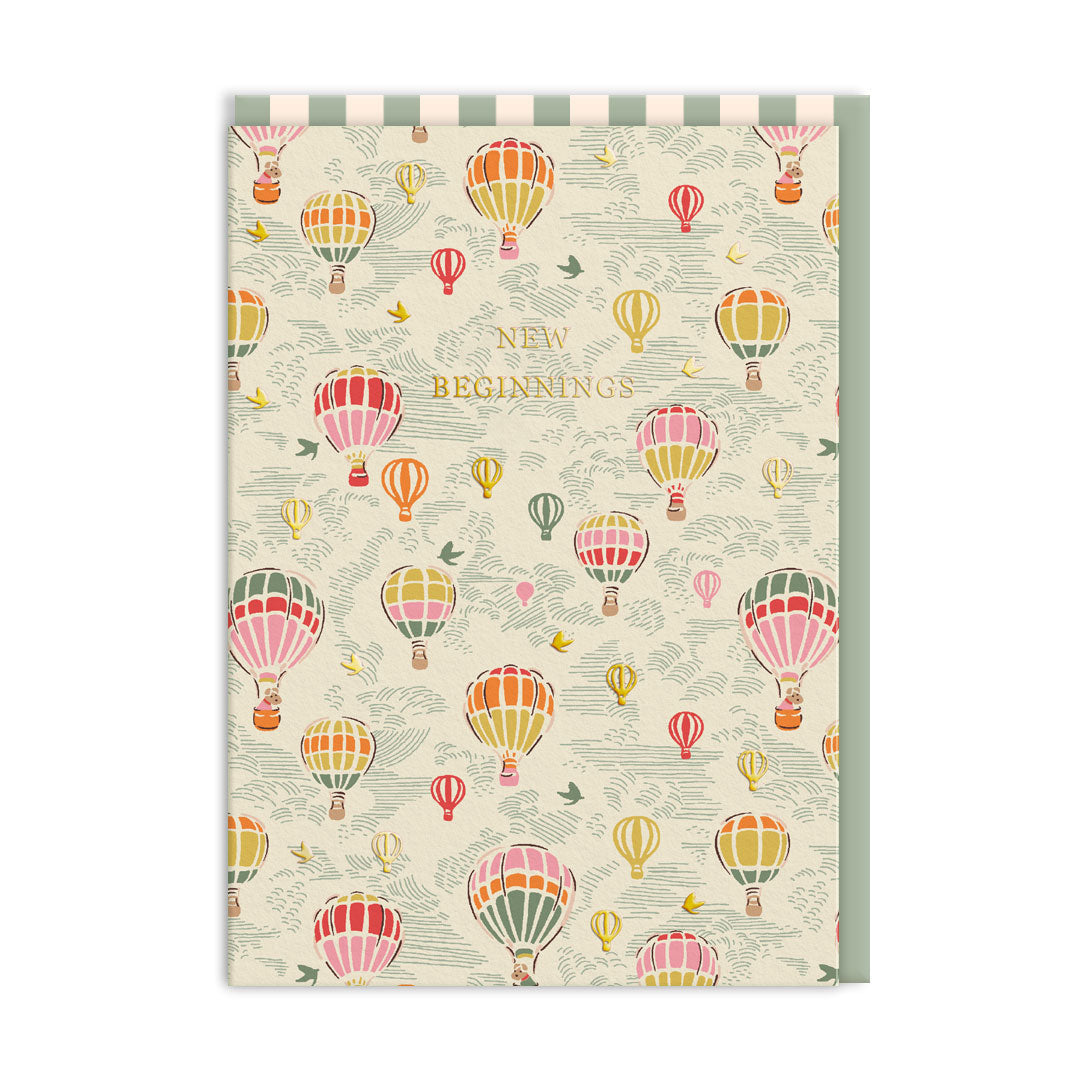 Hot Air Balloons, New Beginnings - Card