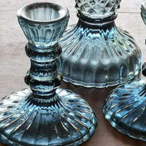 Glass Candlestick - Ink