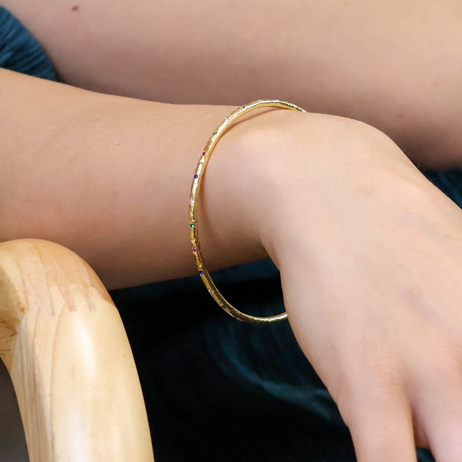 0082 - Luxury Gold Plated Rainbow Bangle