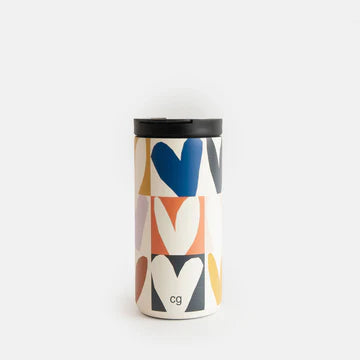 Multi Checkmate Hearts Insulated Coffee Cup