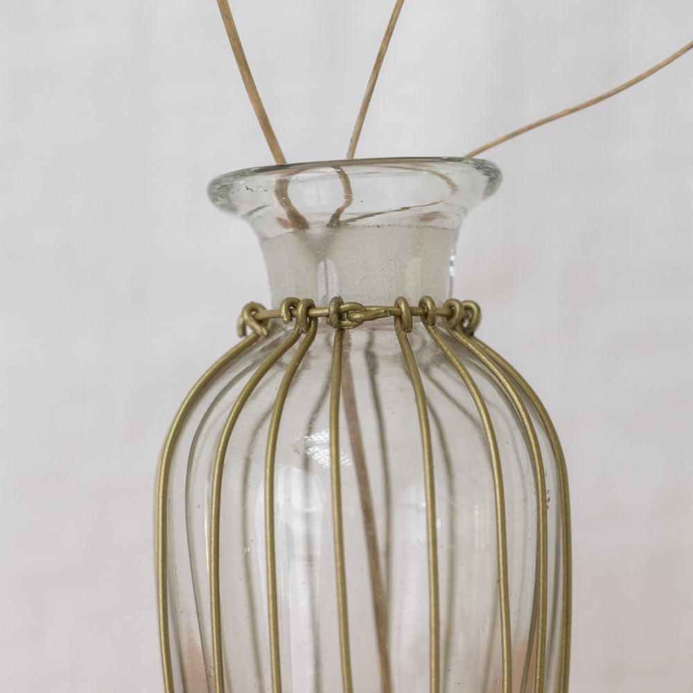 Curved Brass Wire Bud Vase