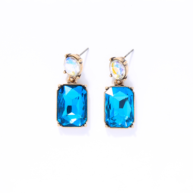 Turquoise & Aurora Borealis Drop Earrings