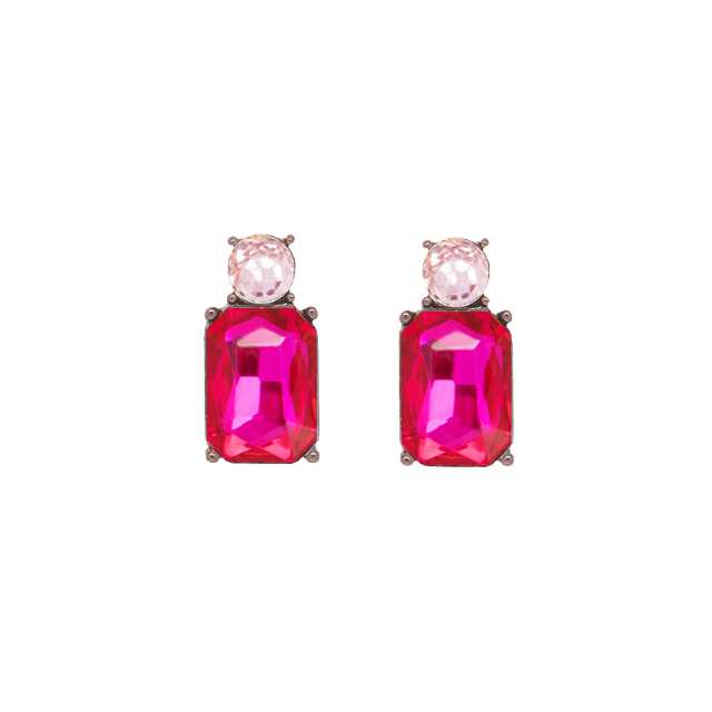 Hot Pink Gem Earring