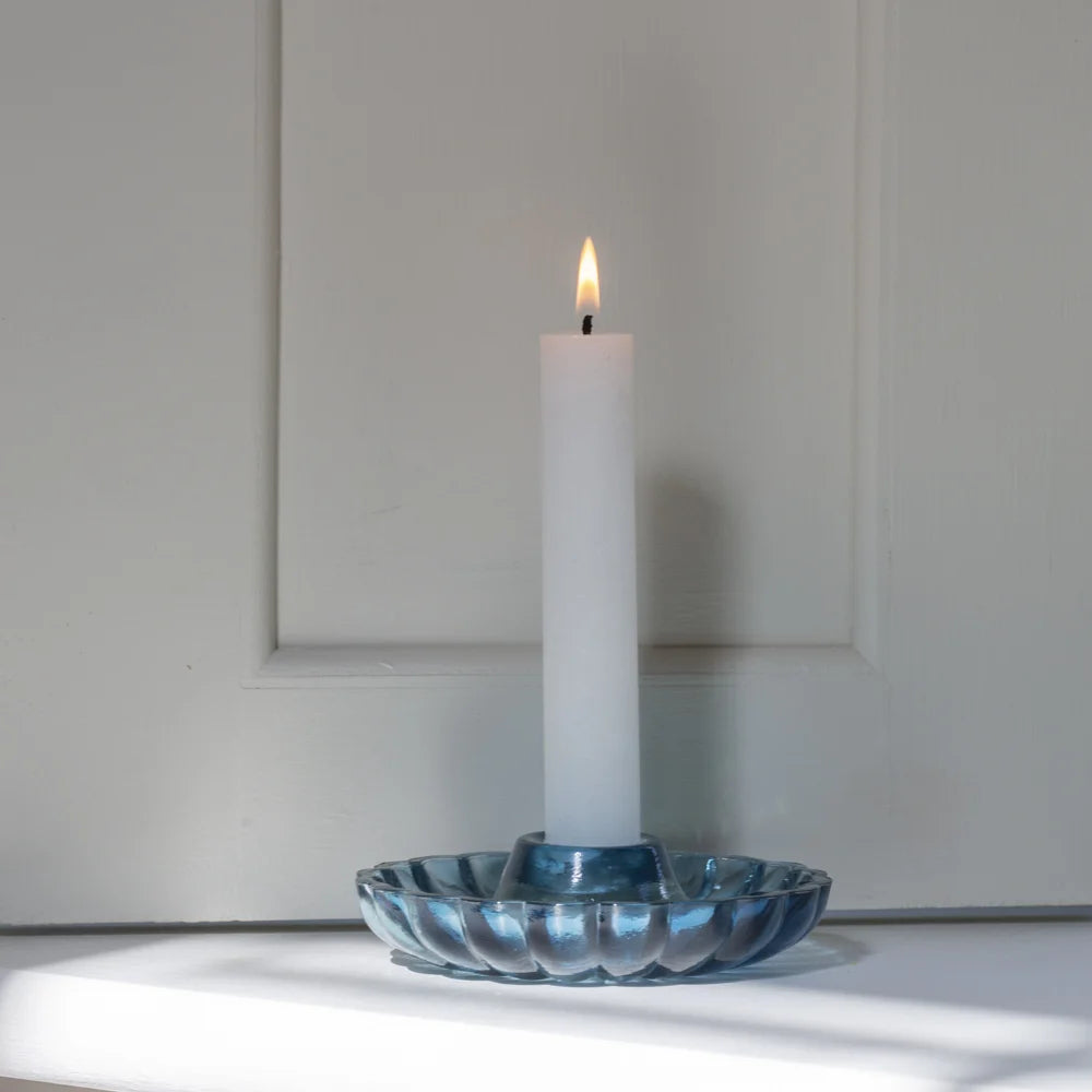Scallop Candleholder - Blue