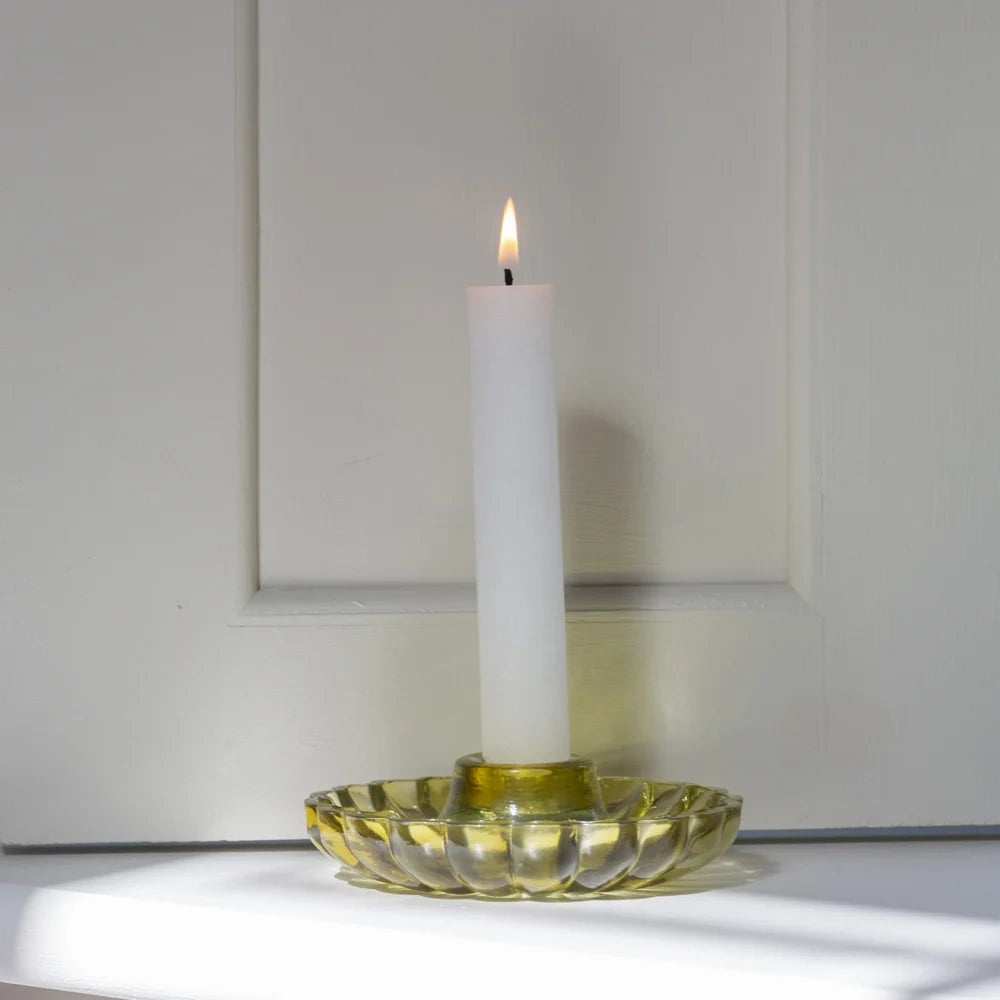 Scallop Candleholder - Amber