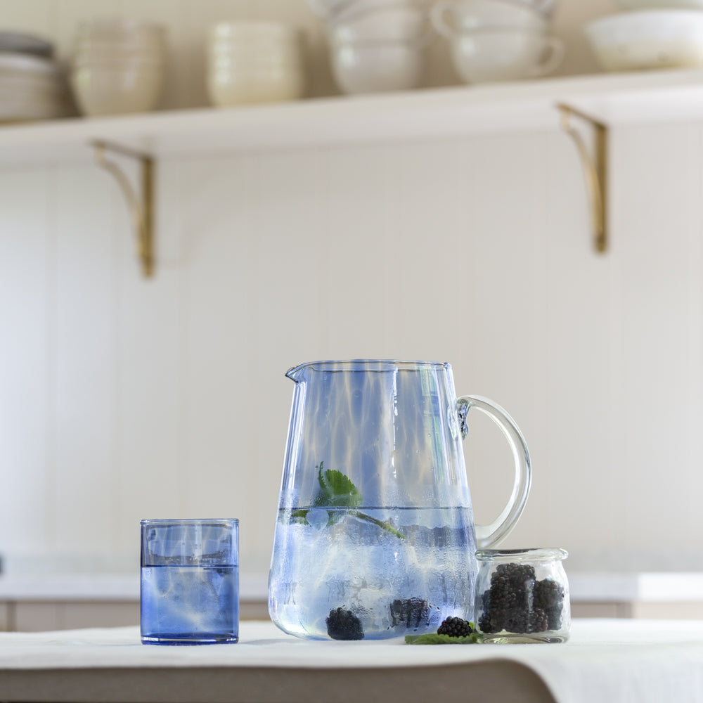 Glass Tumbler - Leopard Blue