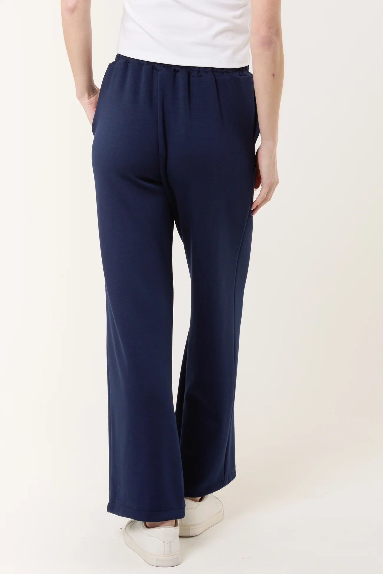 Navy Crease Front Sweat Trousers