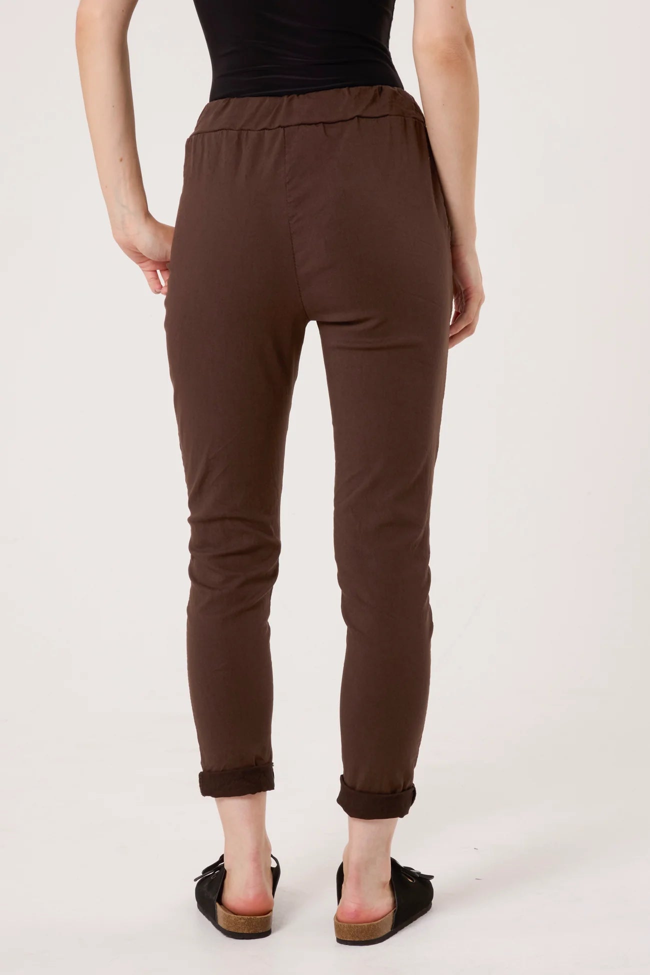 Magic Pants - Stretch Crushed Cotton - Chocolate