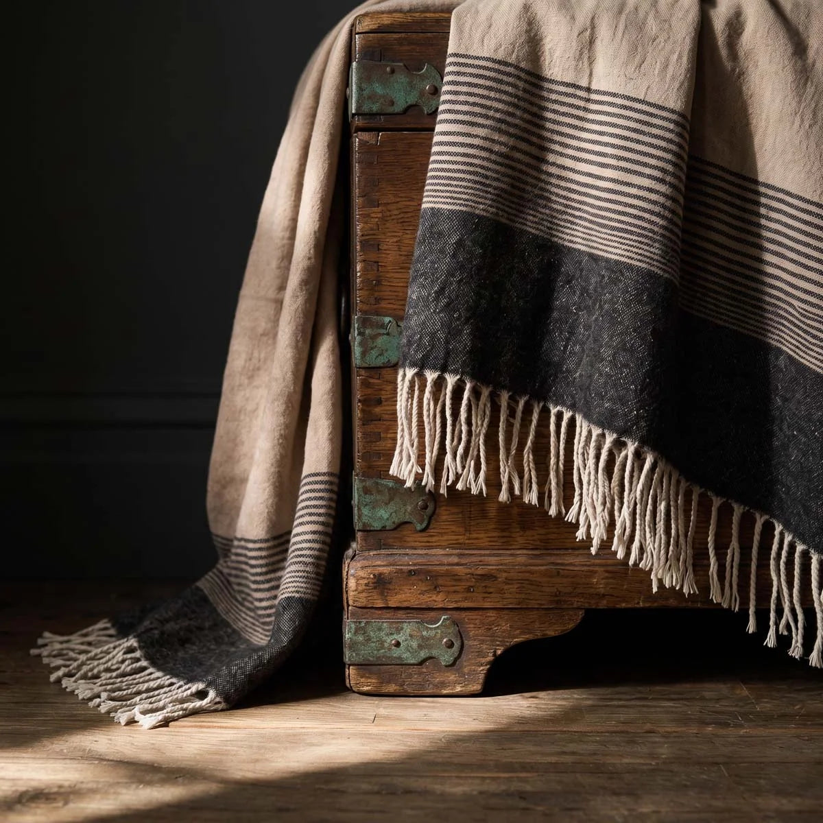 Steel Stripe, 100% Wool Throw
