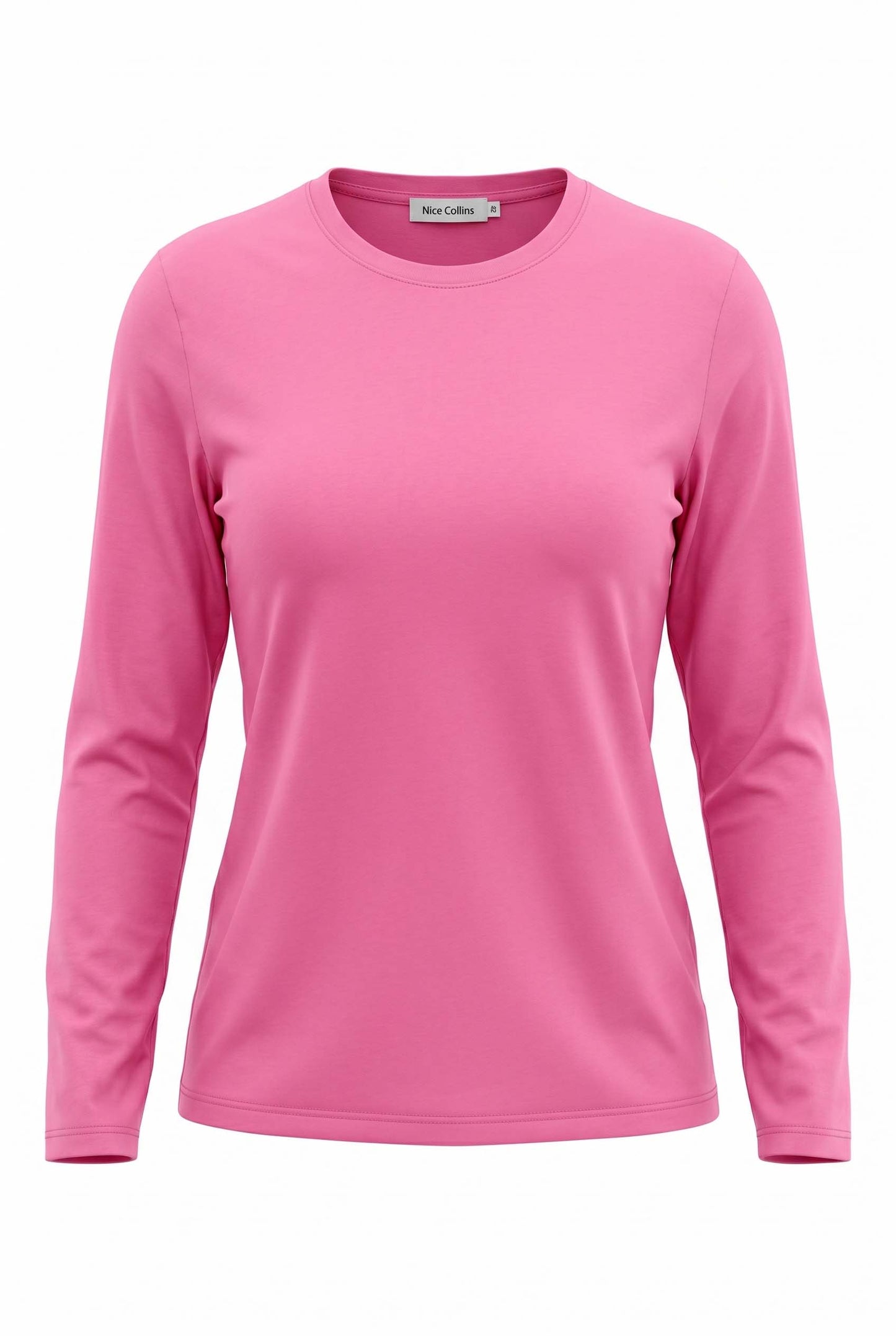 April Plain Crew Top, Raspberry