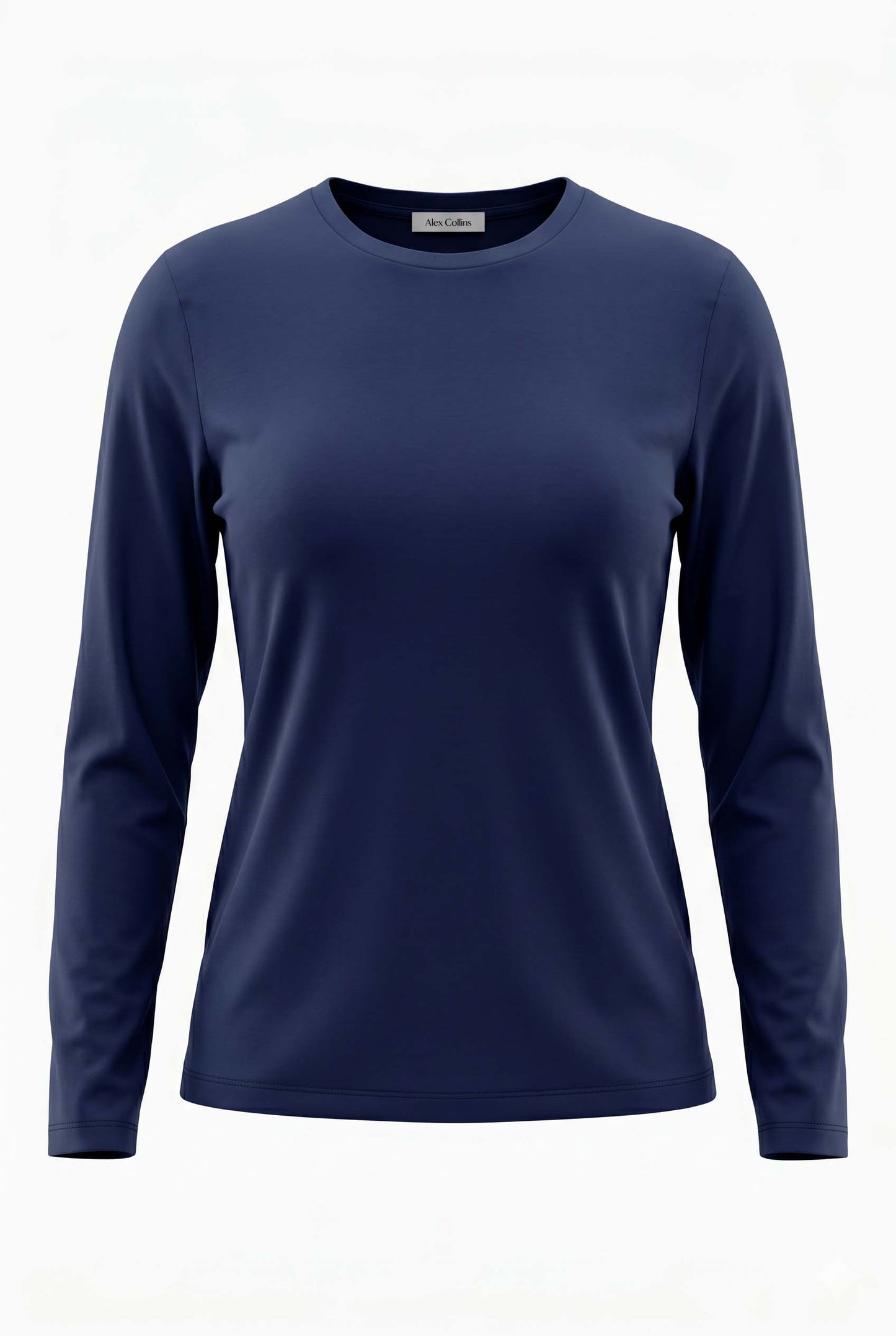 April Plain Crew Top, Rich Navy