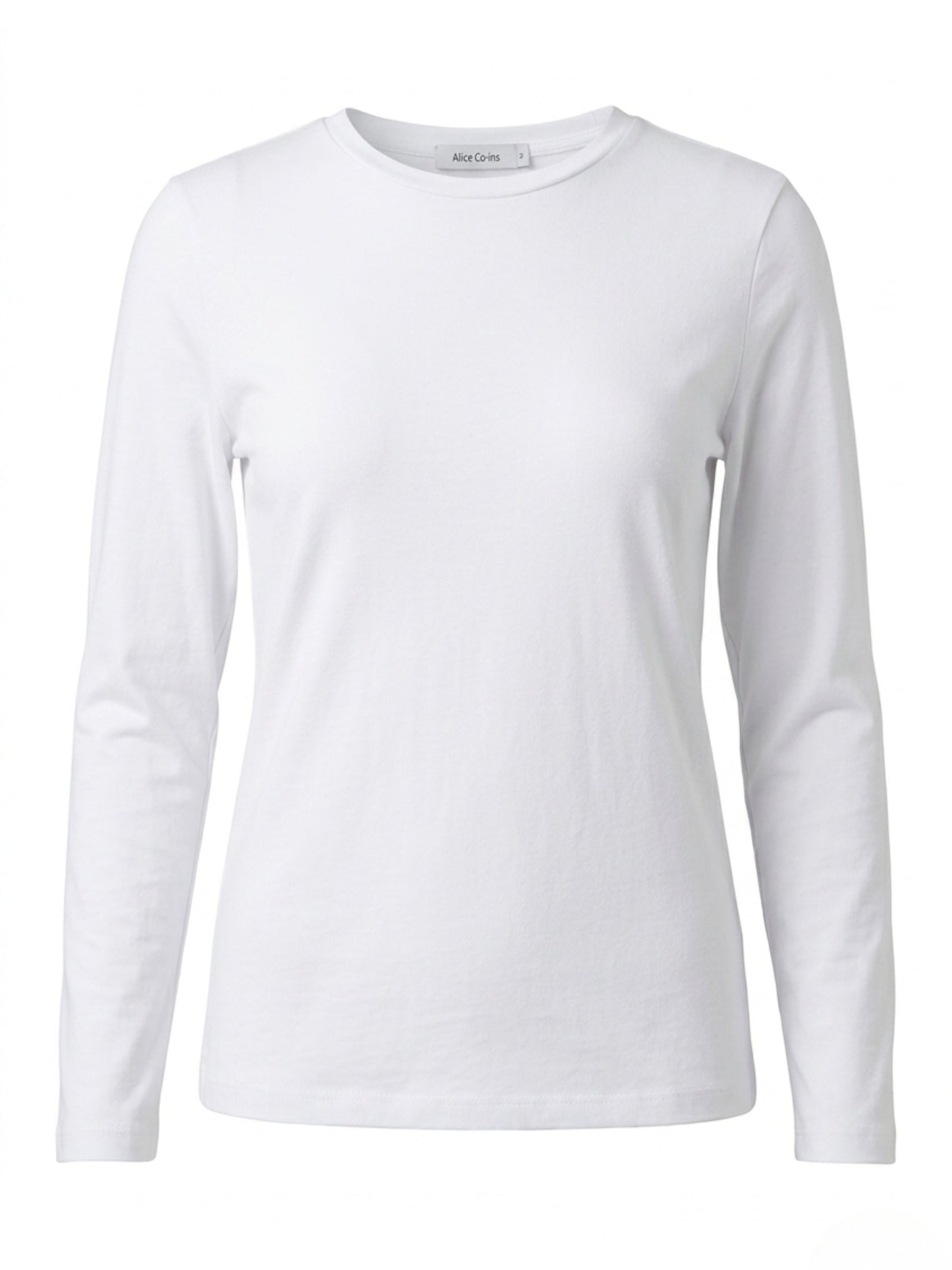 April Plain Crew Top, Winter White