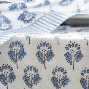 Periwinkle Blue Hand Block Print Napkin - Set of 4