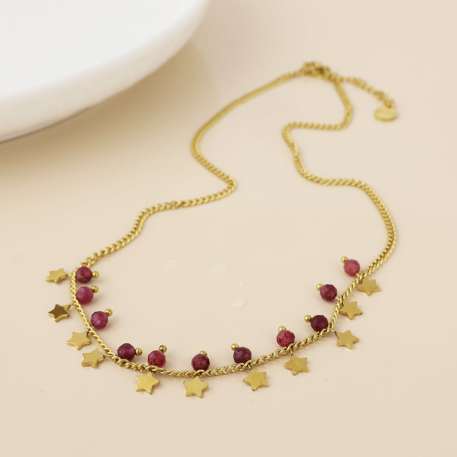(175) Pixi, Ruby & Star Necklace