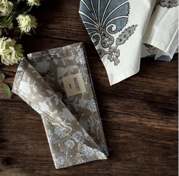 Blue Motif Napkins - set of 4