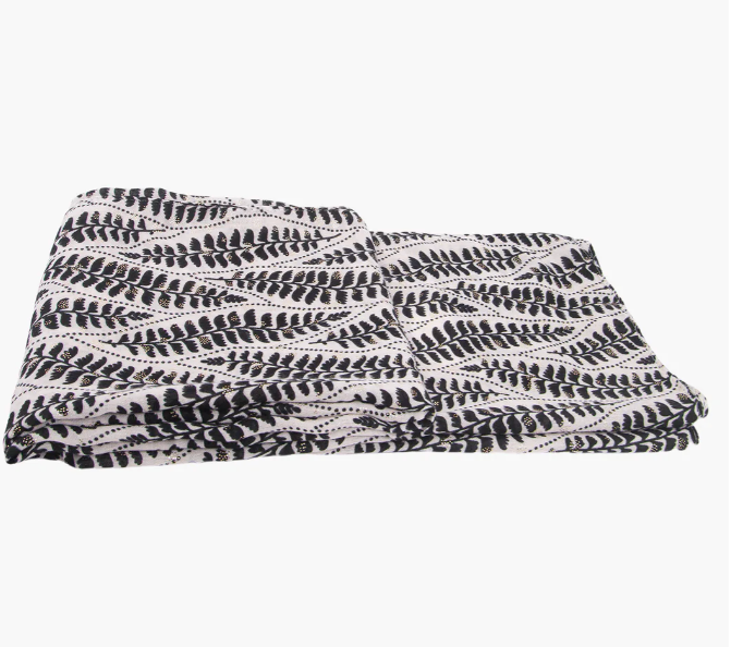 Scarf - Clover Fern Leaf - Black & Cream