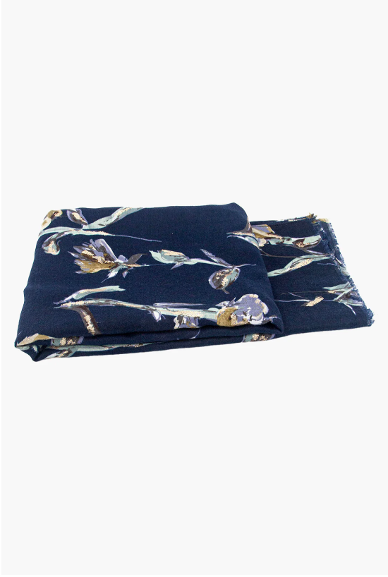 Scarf - Vaeda Floral - Navy
