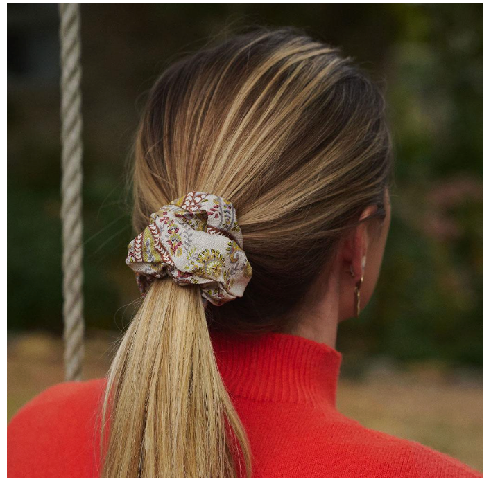 Gold Paisley Scrunchie