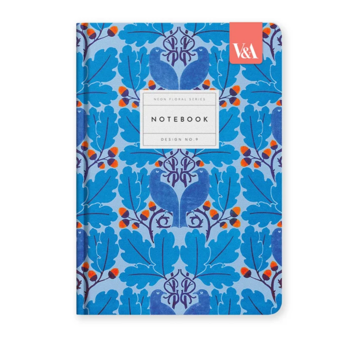 Design No.9, Neon Floral Birds, Hardback Notebook (A5)