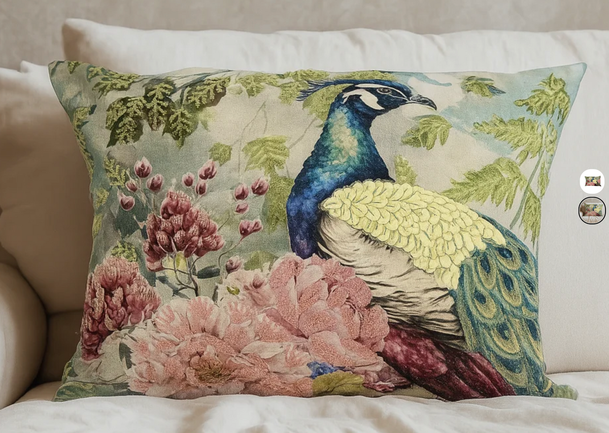 Rim Regal Peacock Cushion
