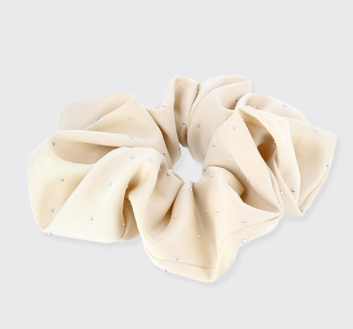 Cream Diamante Scrunchie