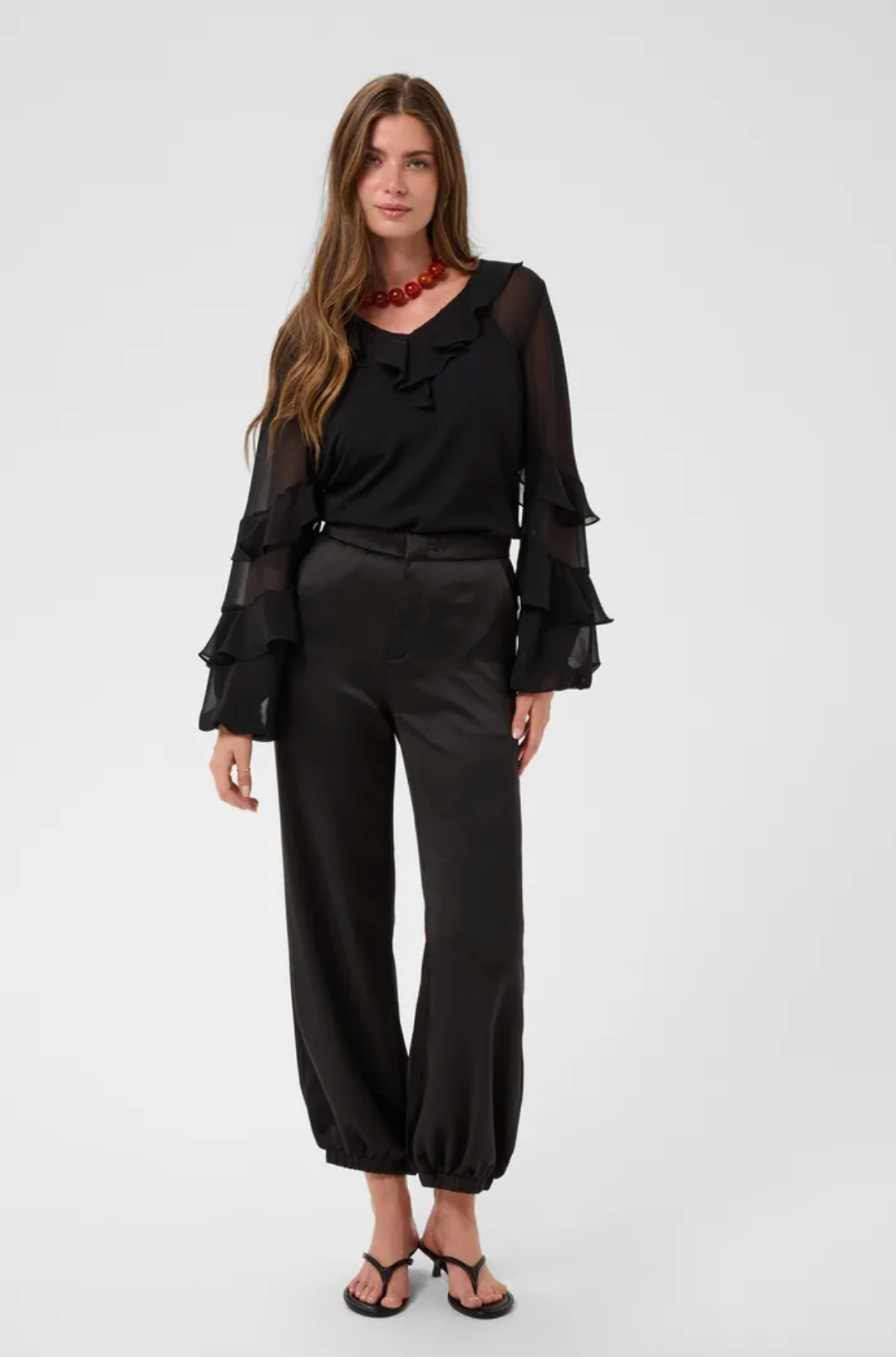 Cocamia Black Sateen Balloon Pant